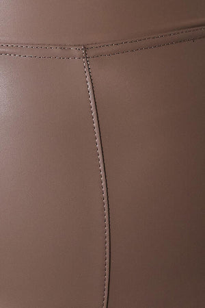 High Waist Skinny Faux leather Leggings in Taupe