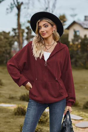 Cable Knit Long Sleeve Hooded Jacket - 8 colors