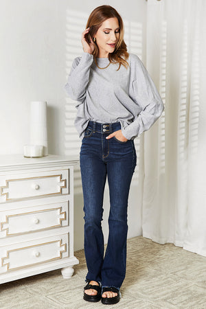 Double Take Seam Detail Round Neck Long Sleeve Top - 2 colors