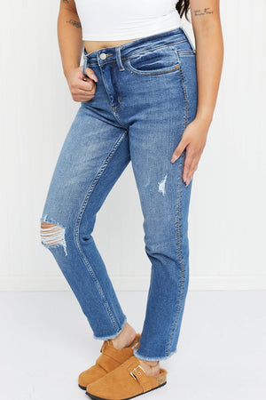 Judy Blue High Rise JB Embroidered Pocket Boyfriend Jeans