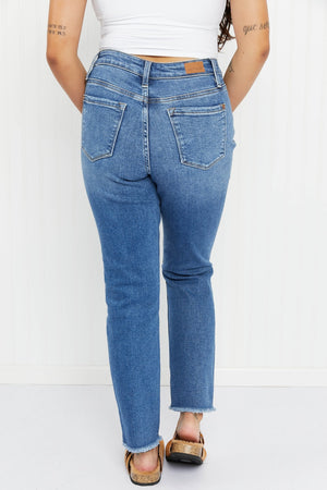 Judy Blue High Rise JB Embroidered Pocket Boyfriend Jeans