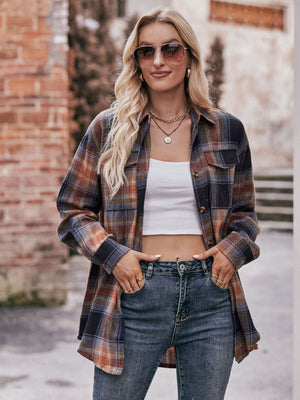 Plaid Dropped Shoulder Flannel Shirt - 7 colors