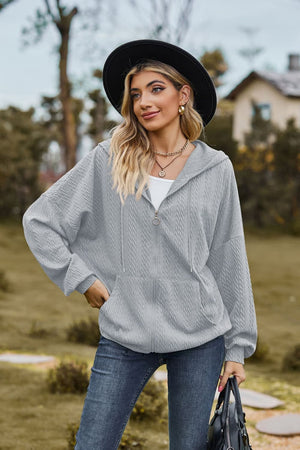 Cable Knit Long Sleeve Hooded Jacket - 8 colors