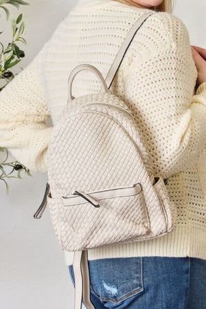 SHOMICO PU Leather Woven Backpack - 2 colors