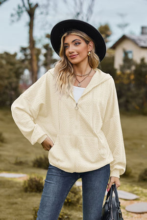 Cable Knit Long Sleeve Hooded Jacket - 8 colors