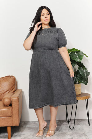 And The Why Washed Chambray Midi Dress