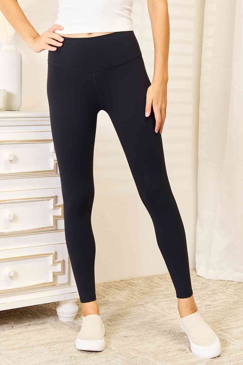 Wide Yoga Band Waistband Sports Leggings - 2 colors