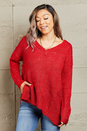 Heimish By The Fire Draped Detail Knit Sweater