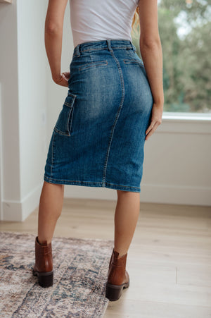 RISEN Always Be There Cargo Denim Skirt