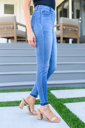 Judy Blue High Rise Pull on Release Hem Skinny Jeans