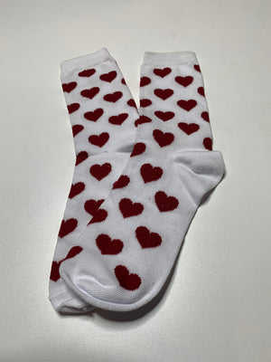 Valentines Day CREW Socks - Assortment heart