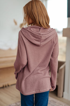 Best Case Scenario Hooded Cardigan in Mauve