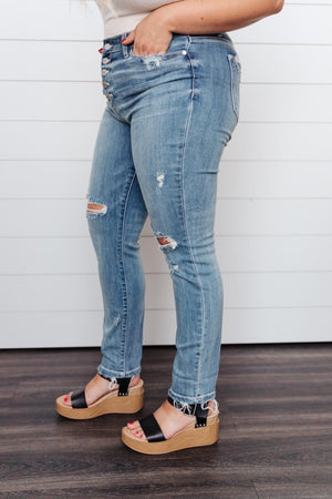 Judy Blue High Rise Boyfriend Button Fly Denim