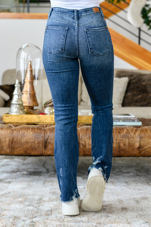 Judy Blue Mid Rise Slim Bootcut Destroyed Jeans