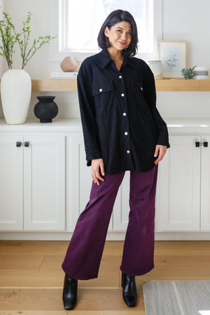 Petunia High Rise Wide Leg Jeans in Plum by Mica