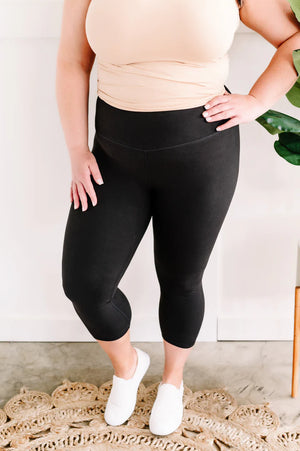 Capri Leggings in Black or Charcoal  - light athletic hold by Rae Mode