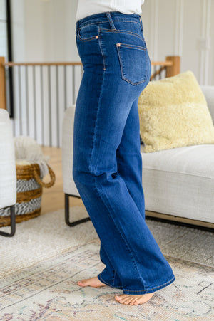 Judy Blue High Rise Front Seam Wide Leg Trouser Jeans