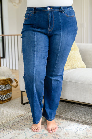 Judy Blue High Rise Front Seam Wide Leg Trouser Jeans