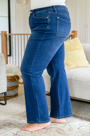 Judy Blue High Rise Front Seam Wide Leg Trouser Jeans