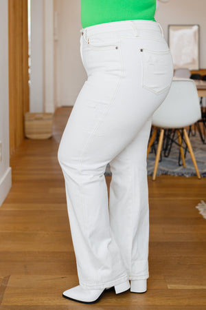 Judy Blue High Rise Straight Leg Jeans In White