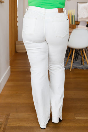 Judy Blue High Rise Straight Leg Jeans In White