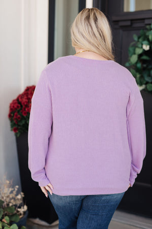 Dilly Dally Ribbed Cardigan Lavender