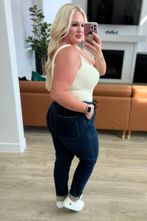 Judy Blue High Rise Dark Wash Non Distressed Denim Joggers