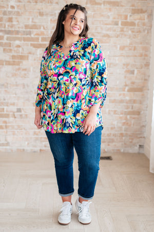 Lizzy Blouse in Neon Floral