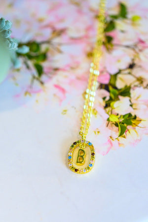 Mi Amor Gold Dipped Initial Necklace - waterproof & adjustable