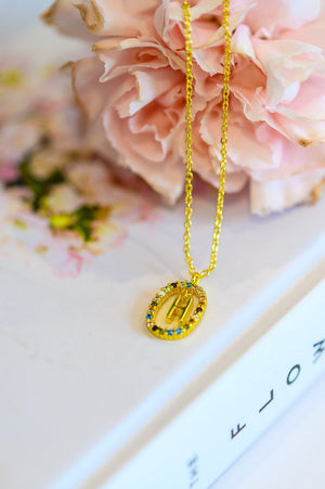 Mi Amor Gold Dipped Initial Necklace - waterproof & adjustable