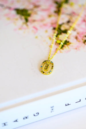 Mi Amor Gold Dipped Initial Necklace - waterproof & adjustable