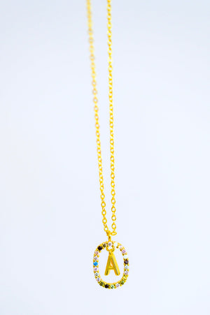 Mi Amor Gold Dipped Initial Necklace - waterproof & adjustable