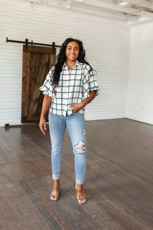 Perfect Picnic Plaid Lightweight Flannel Top