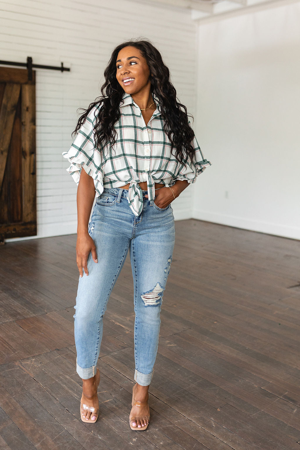 Perfect Picnic Plaid Lightweight Flannel Top