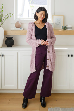 Petunia High Rise Wide Leg Jeans in Plum by Mica