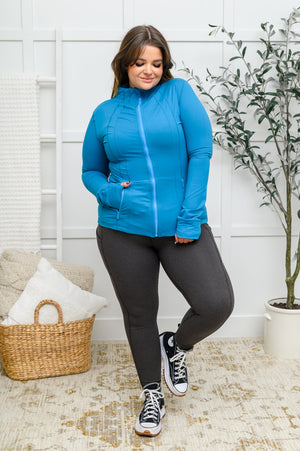 Staying Swift Activewear Jacket in Hawaiian Blue by Rae Mode