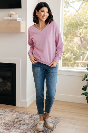 Totally Verified Long Sleeve V-Neck Top