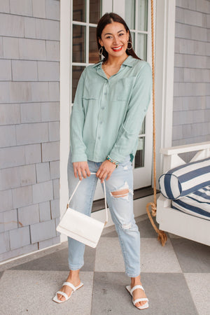 Unwavering Confidence Blouse in Light Blue