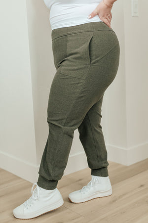 Where Are You High Rise Joggers in Olive by Rae Mode