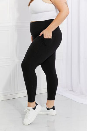 Leggings Depot Active Yoga Leggings with Pockets in Black with