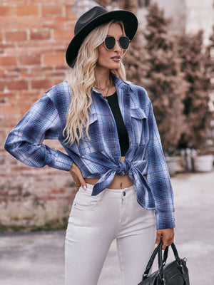 Plaid Dropped Shoulder Flannel Shirt - 7 colors