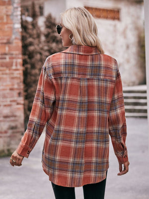 Plaid Dropped Shoulder Flannel Shirt - 7 colors