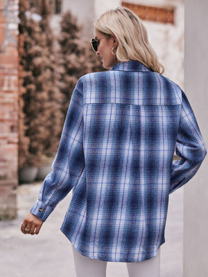 Plaid Dropped Shoulder Flannel Shirt - 7 colors