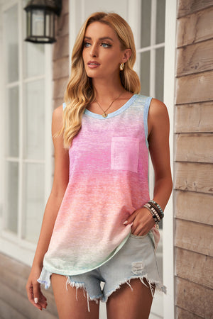 Gradient Rainbow Pocket Tank