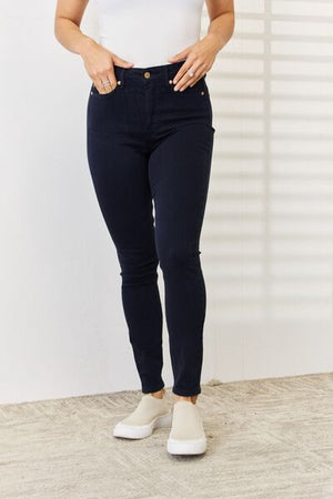 Judy Blue High Waist Garment Dyed Tummy Control Skinny Jeans Navy