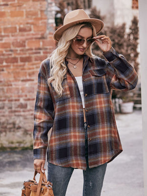 Plaid Dropped Shoulder Flannel Shirt - 7 colors