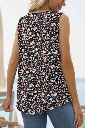 Printed Square Neck Curved Hem Tank - 8 designs