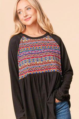 Haptics Bohemian Raglan Sleeve Top