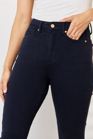 Judy Blue High Waist Garment Dyed Tummy Control Skinny Jeans Navy