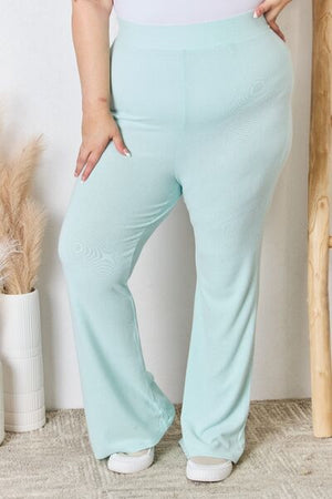 RISEN High Waist Ultra Soft Knit Flare Pants Mint